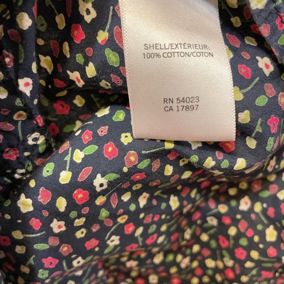 Banana republic blue small floral print button-down long sleeve blouse size XL. - Picture 6 of 6